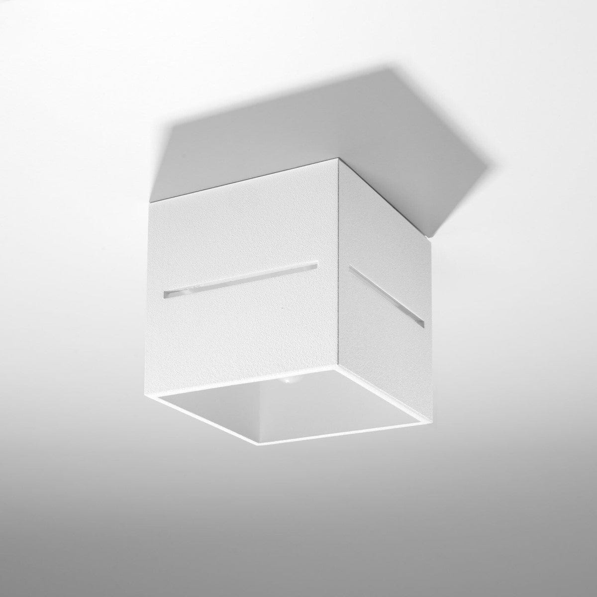 Sollux Lighting LOBO White Ceiling Lamp - Minimalist Aluminum Design - G9 LED Socket - 10x10x10 cm