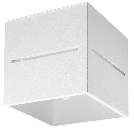 Sollux Lighting LOBO White Ceiling Lamp - Minimalist Aluminum Design - G9 LED Socket - 10x10x10 cm