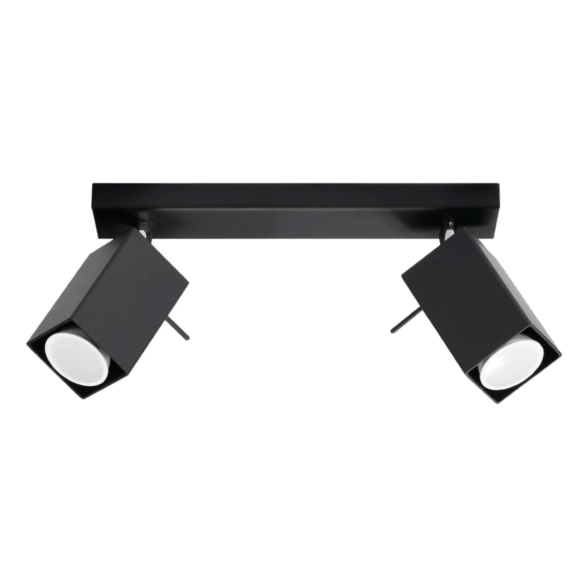 Sollux Lighting Merida Industrial Black Double Spotlight - Adjustable Steel Wall & Ceiling Lamp - 30x6x16 cm