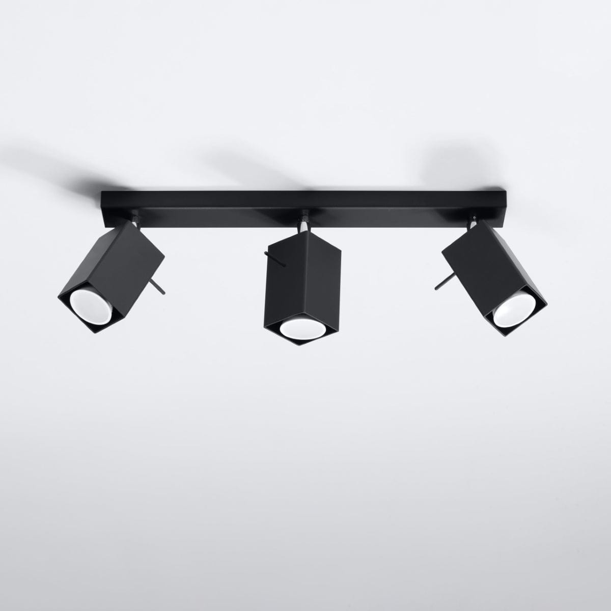 Sollux Lighting Merida Industrial Black Triple Spotlight - Adjustable Steel Wall & Ceiling Lamp - 45x6x16 cm