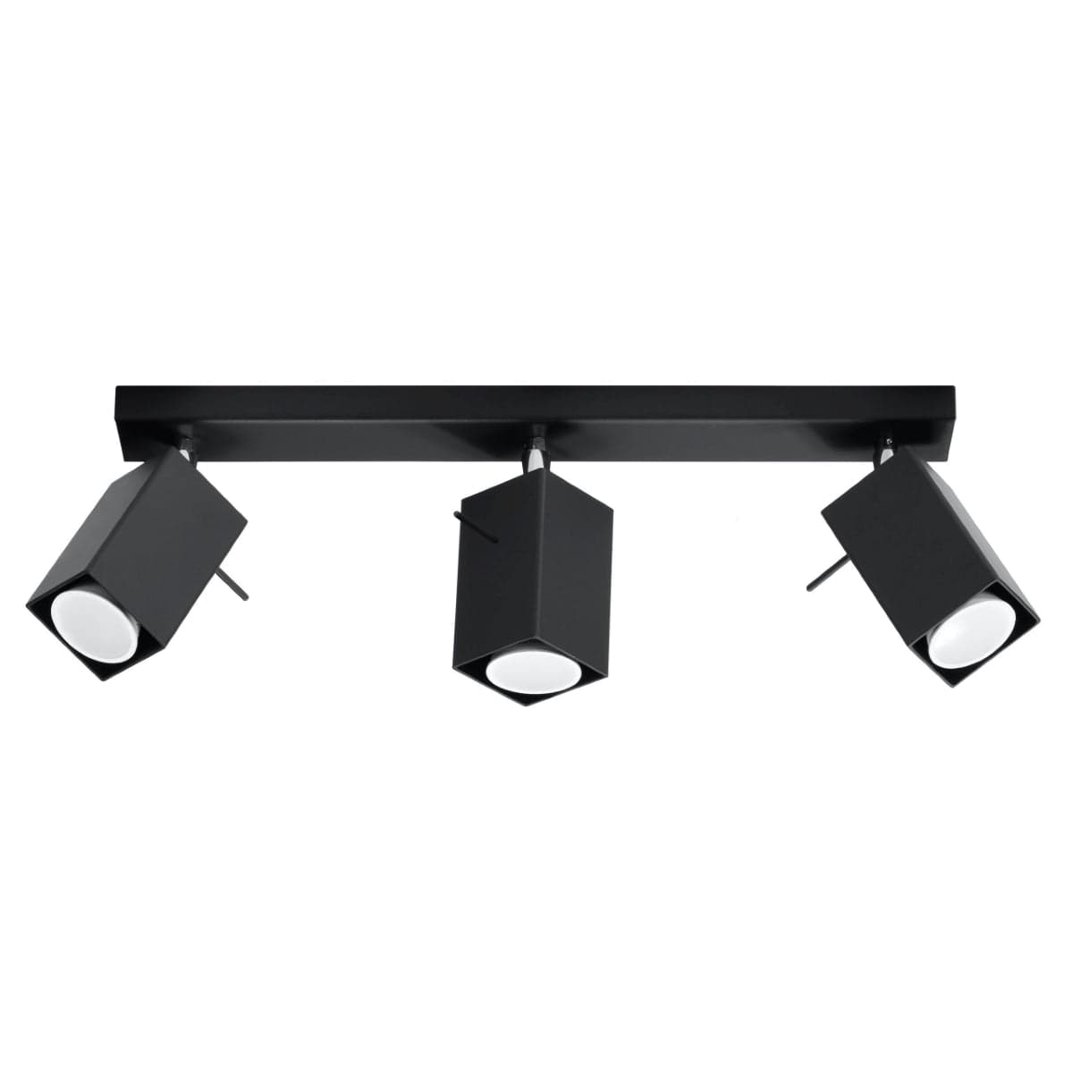 Sollux Lighting Merida Industrial Black Triple Spotlight - Adjustable Steel Wall & Ceiling Lamp - 45x6x16 cm
