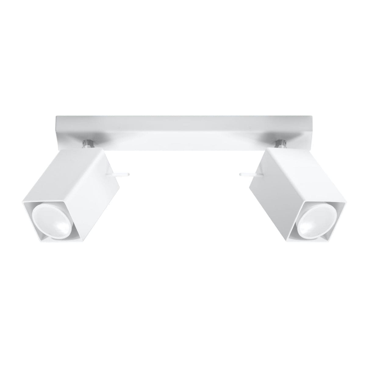 Sollux Lighting Merida Industrial White Double Spotlight - Adjustable Steel Ceiling Lamp, 30x6x16 cm