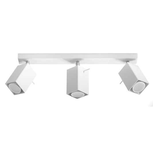 Sollux Lighting Merida Industrial White Triple Spotlight - Adjustable Steel Ceiling Lamp, 45x6x16 cm