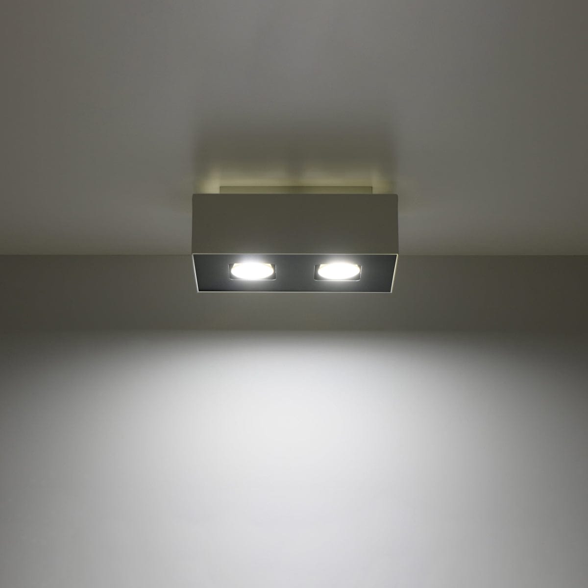 Sollux Lighting Mono Ceiling Lamp - GU10 Double Light, Steel Design, White/Black, 24x14x11 cm