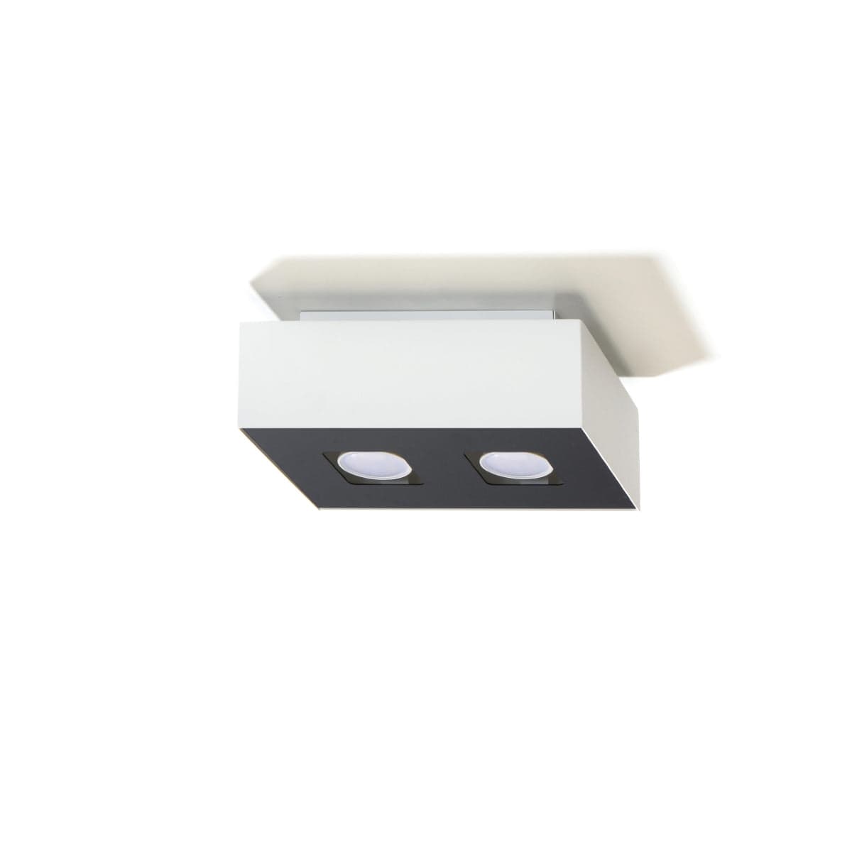 Sollux Lighting Mono Ceiling Lamp - GU10 Double Light, Steel Design, White/Black, 24x14x11 cm