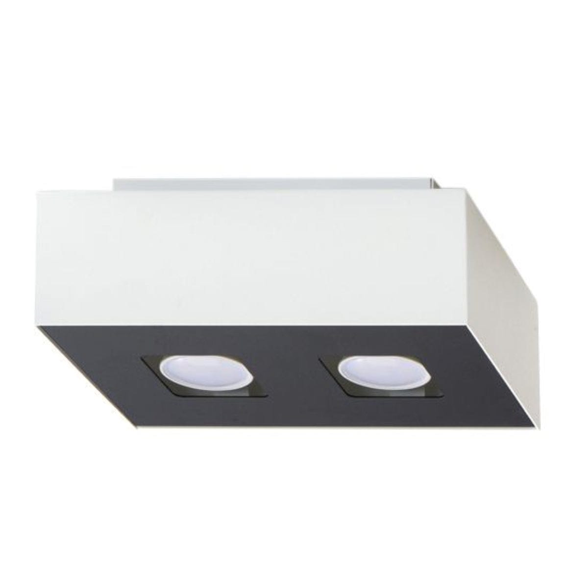 Sollux Lighting Mono Ceiling Lamp - GU10 Double Light, Steel Design, White/Black, 24x14x11 cm