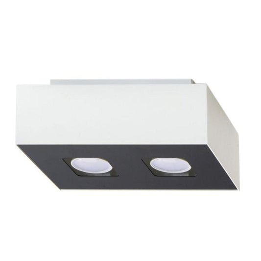 Sollux Lighting Mono Ceiling Lamp - GU10 Double Light, Steel Design, White/Black, 24x14x11 cm