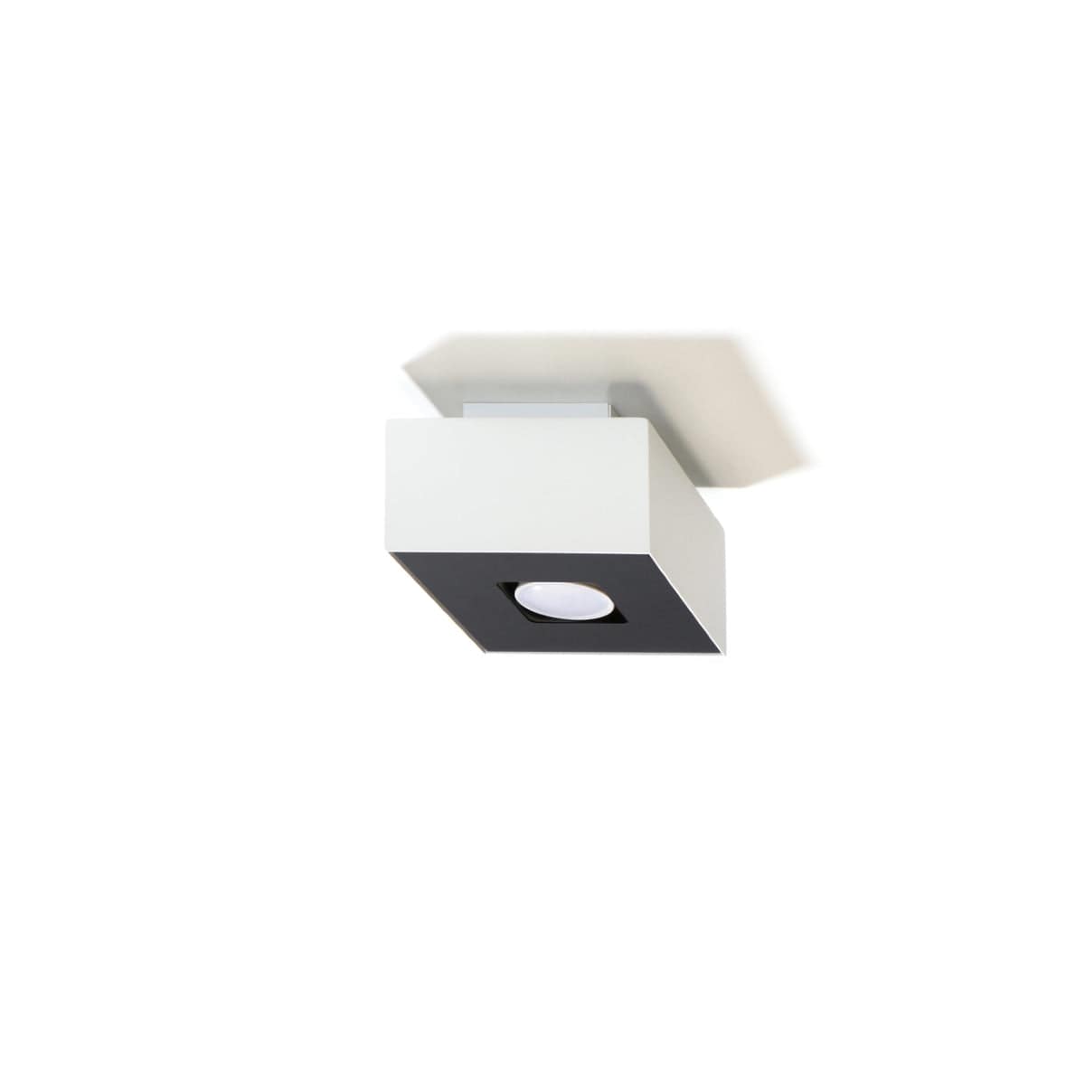 Sollux Lighting Mono Ceiling Lamp - GU10 Light, Minimalist Steel Design, White/Black, 14x14x11 cm