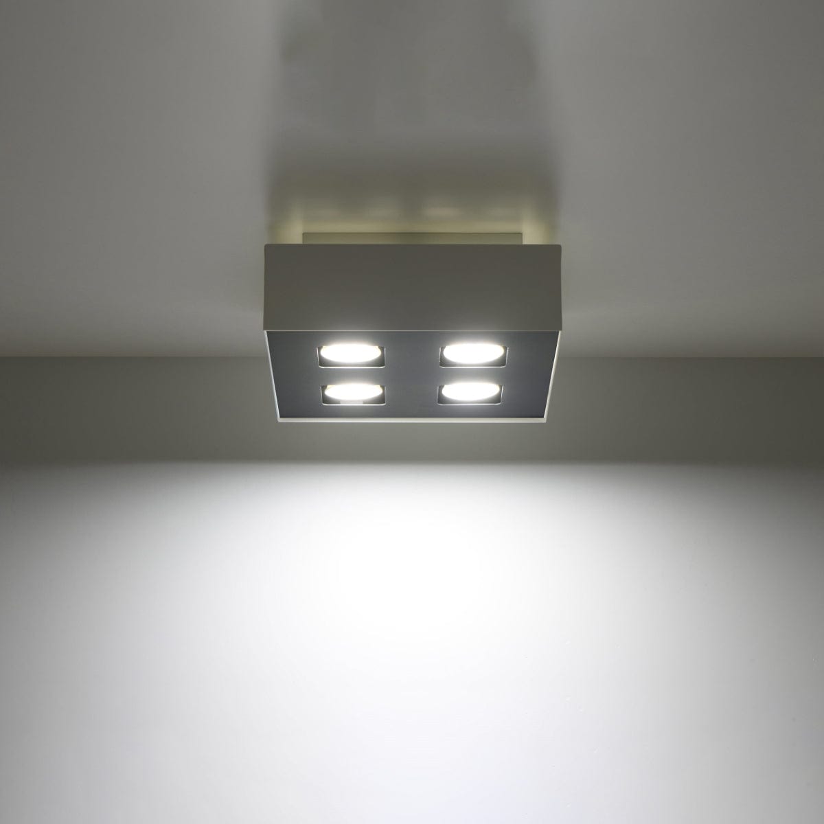 Sollux Lighting Mono Ceiling Lamp - GU10 Quad Light - Steel - White/Black - 24x24x11 cm