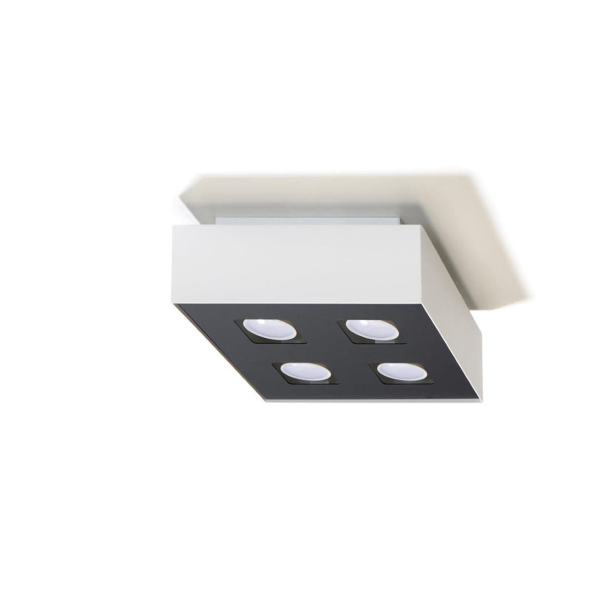 Sollux Lighting Mono Ceiling Lamp - GU10 Quad Light - Steel - White/Black - 24x24x11 cm