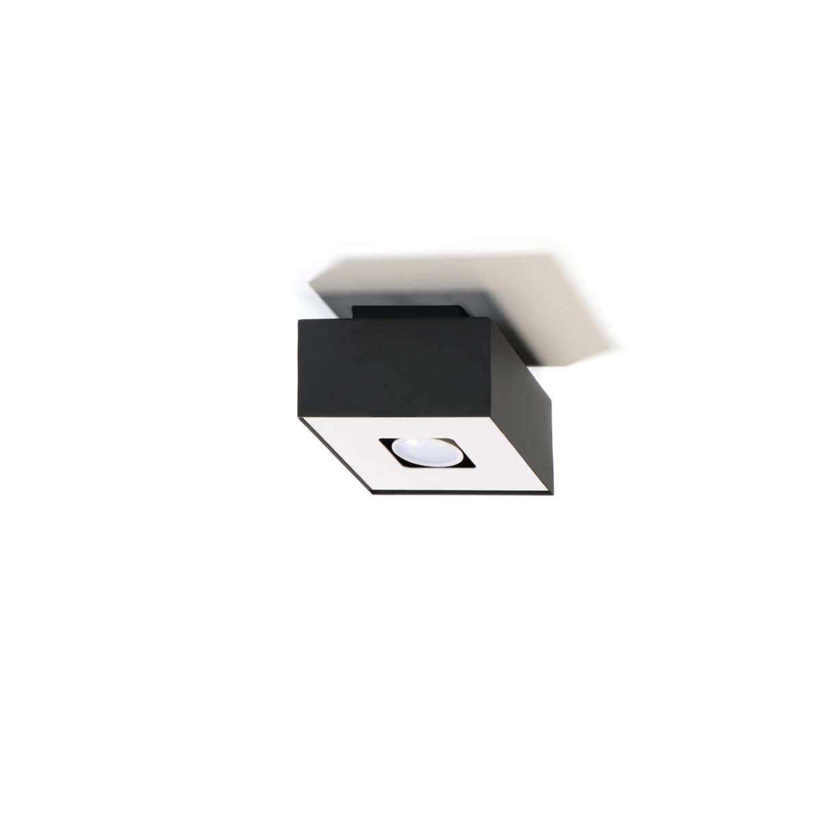 Sollux Lighting Mono Ceiling Lamp - GU10 Single Light - Steel - White/Black - 14x14x11 cm