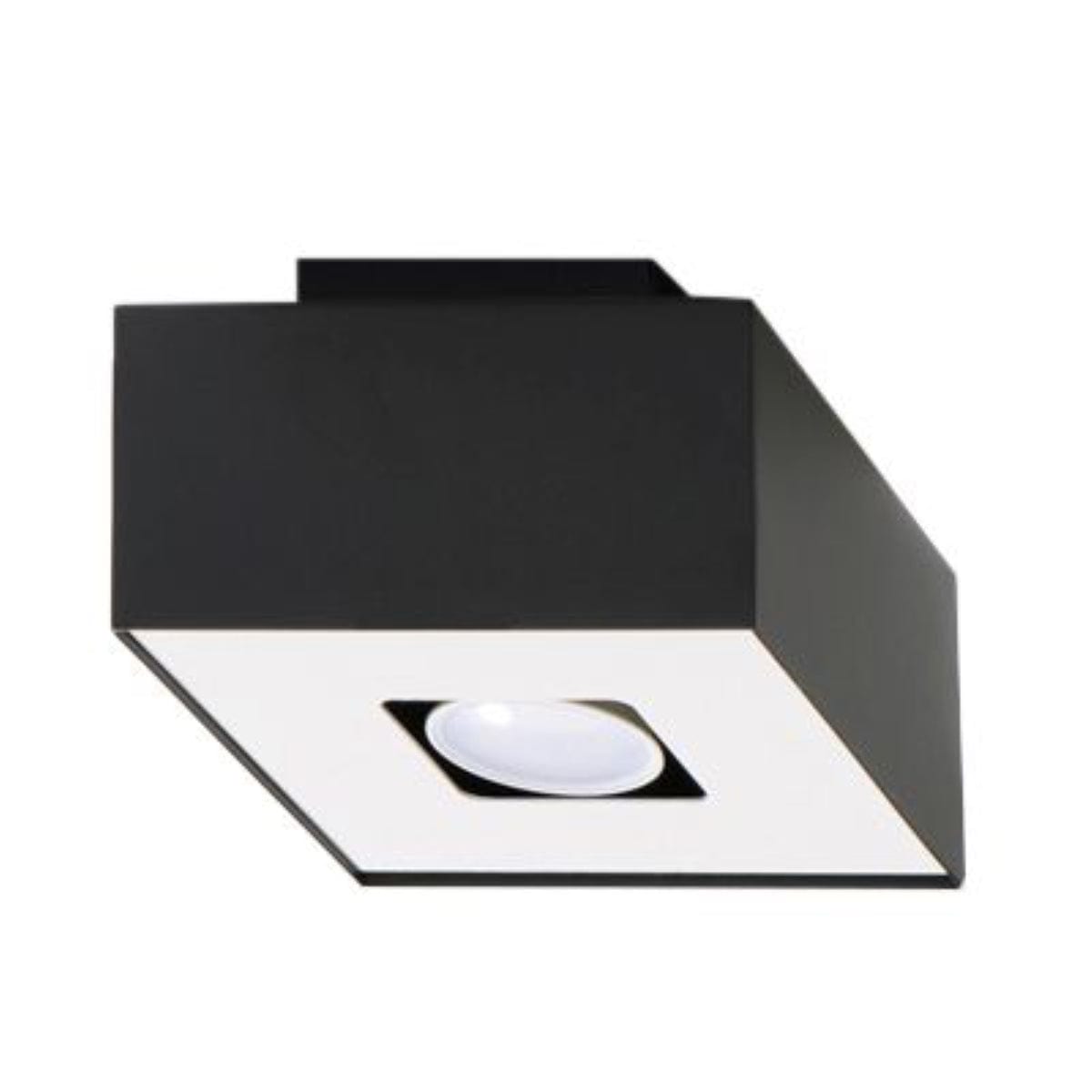Sollux Lighting Mono Ceiling Lamp - GU10 Single Light - Steel - White/Black - 14x14x11 cm