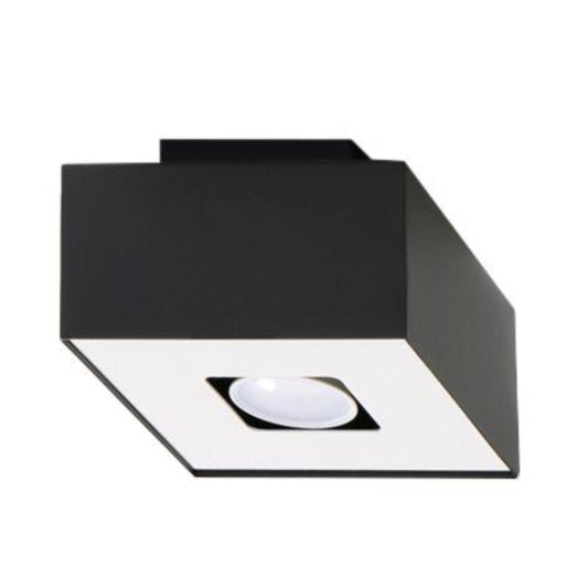 Sollux Lighting Mono Ceiling Lamp - GU10 Single Light - Steel - White/Black - 14x14x11 cm