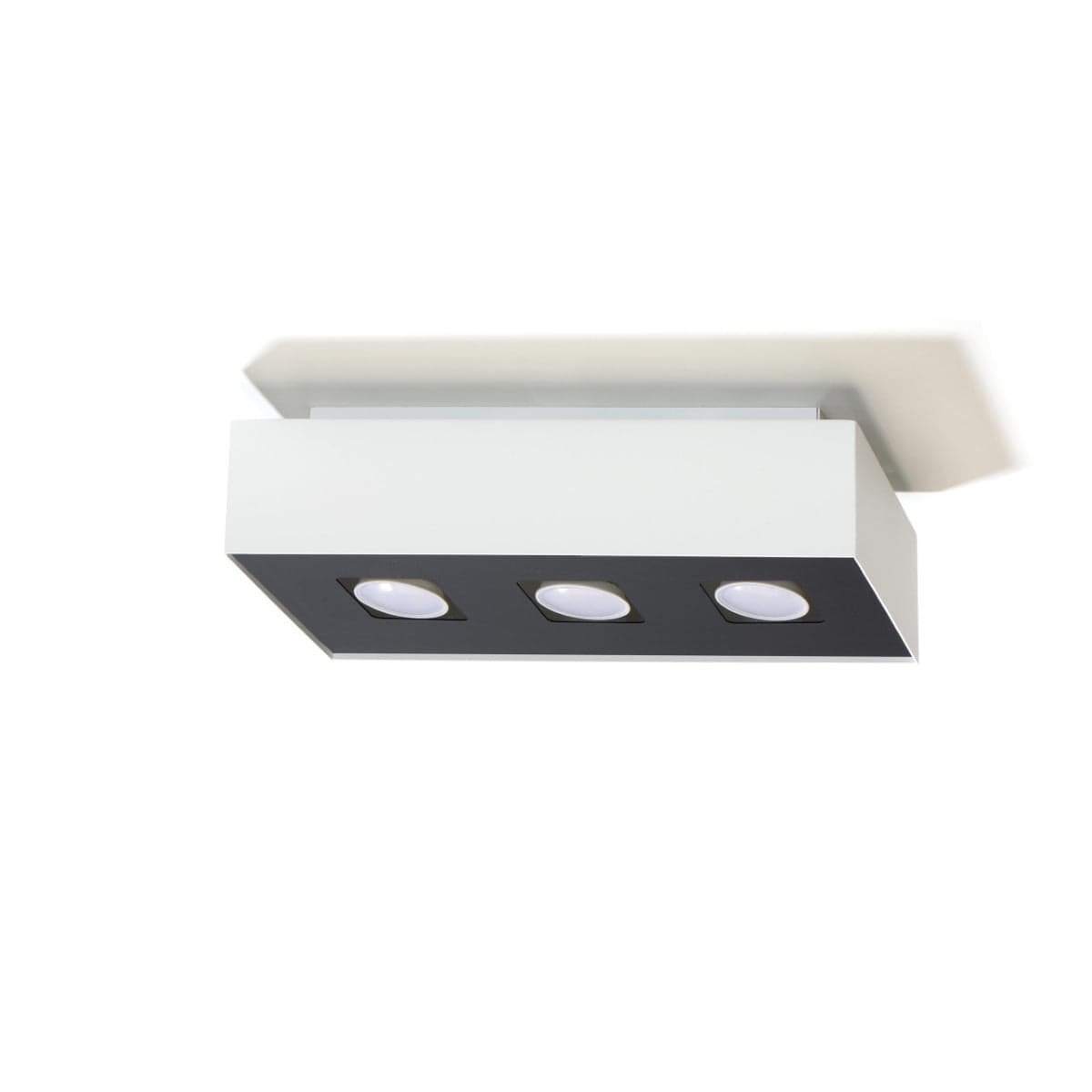Sollux Lighting Mono Ceiling Lamp - GU10 Triple Light, Steel, White/Black, 34x14x11 cm