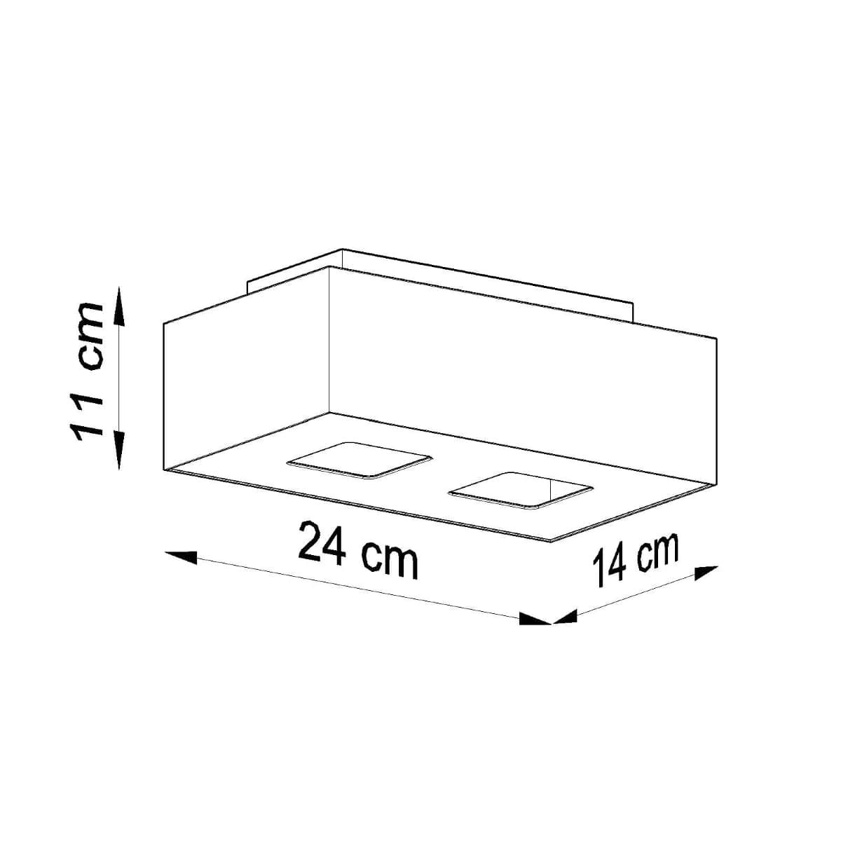 Sollux Lighting Mono Double Ceiling Lamp - GU10 - Steel - White/Black - 24x14x11 cm