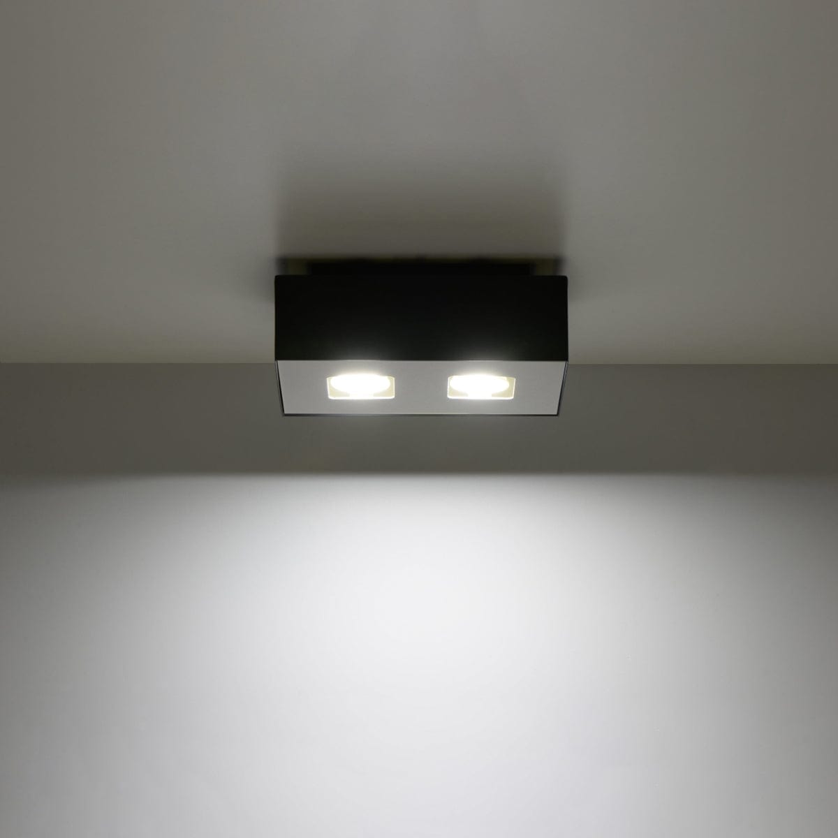 Sollux Lighting Mono Double Ceiling Lamp - GU10 - Steel - White/Black - 24x14x11 cm