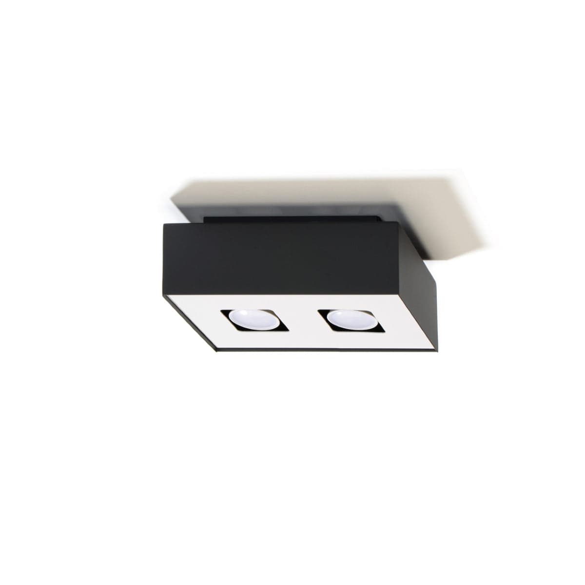 Sollux Lighting Mono Double Ceiling Lamp - GU10 - Steel - White/Black - 24x14x11 cm