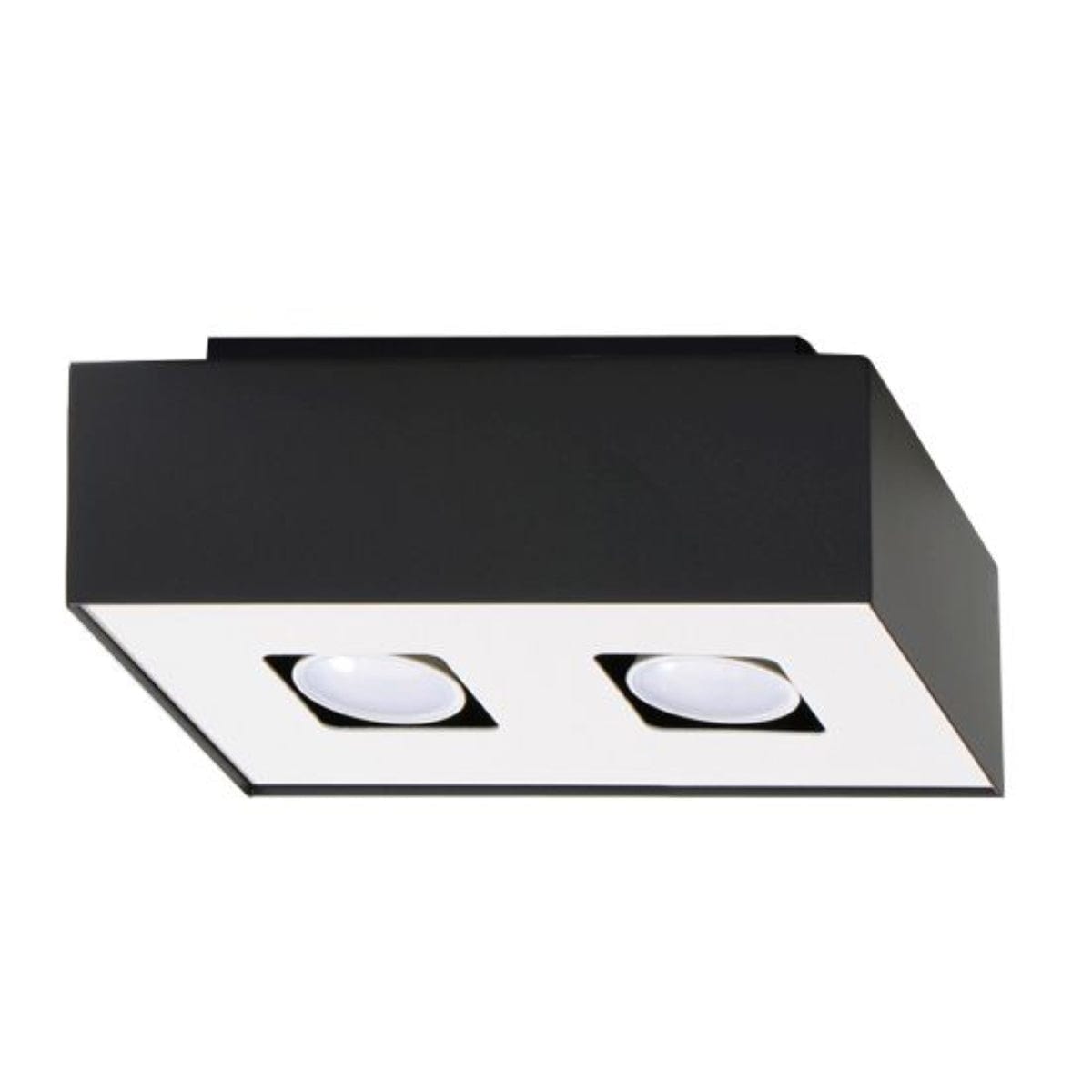 Sollux Lighting Mono Double Ceiling Lamp - GU10 - Steel - White/Black - 24x14x11 cm