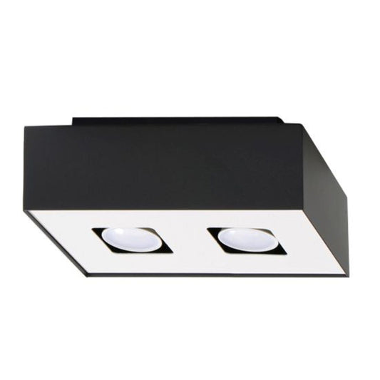 Sollux Lighting Mono Double Ceiling Lamp - GU10 - Steel - White/Black - 24x14x11 cm