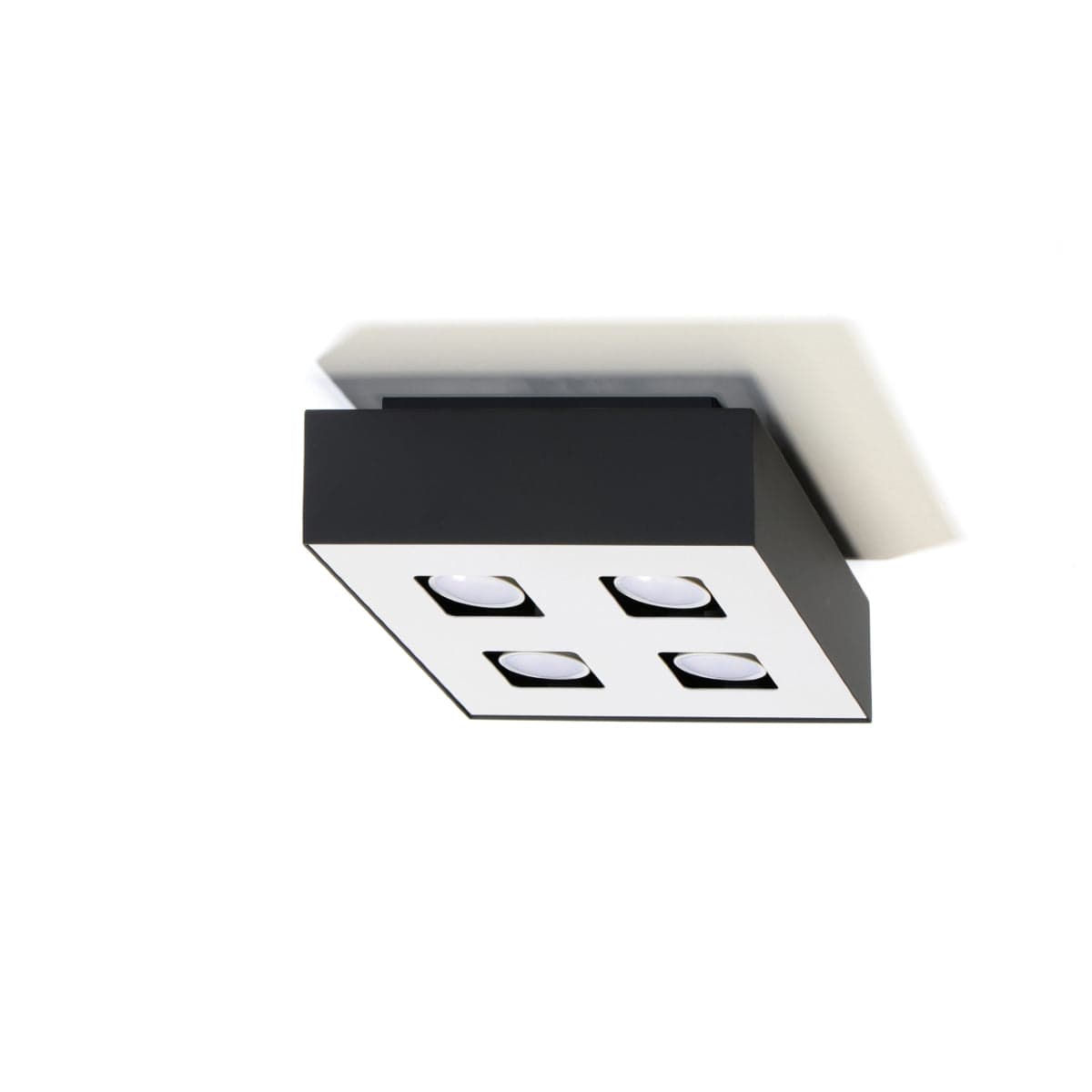 Sollux Lighting Mono Quad Ceiling Lamp - GU10 - Steel - White/Black - 24x24x11 cm