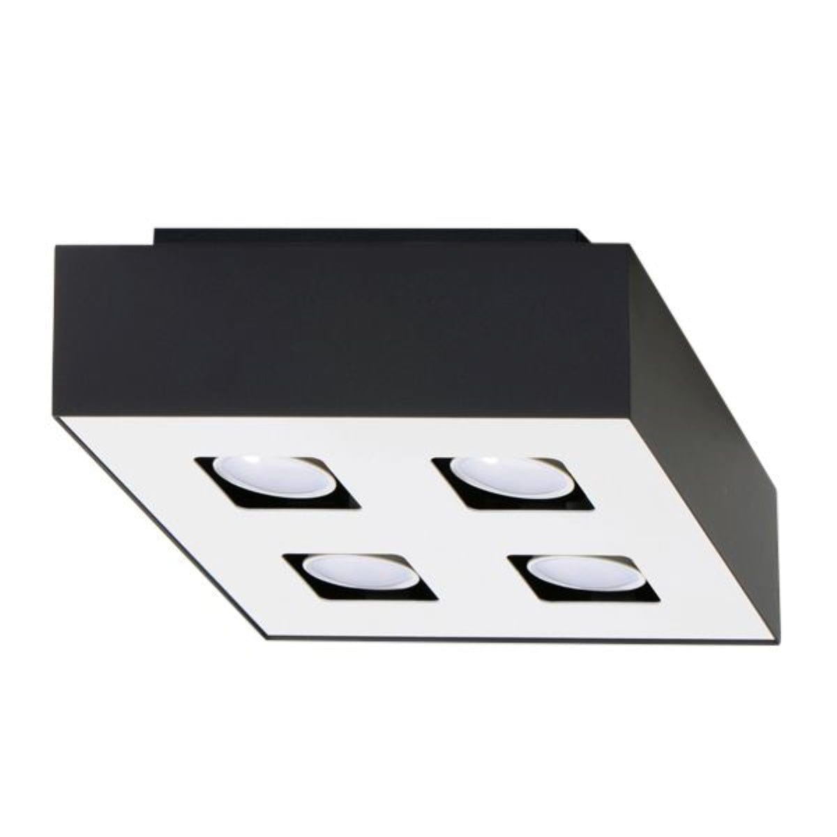 Sollux Lighting Mono Quad Ceiling Lamp - GU10 - Steel - White/Black - 24x24x11 cm
