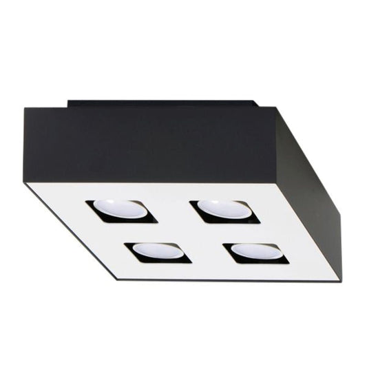 Sollux Lighting Mono Quad Ceiling Lamp - GU10 - Steel - White/Black - 24x24x11 cm