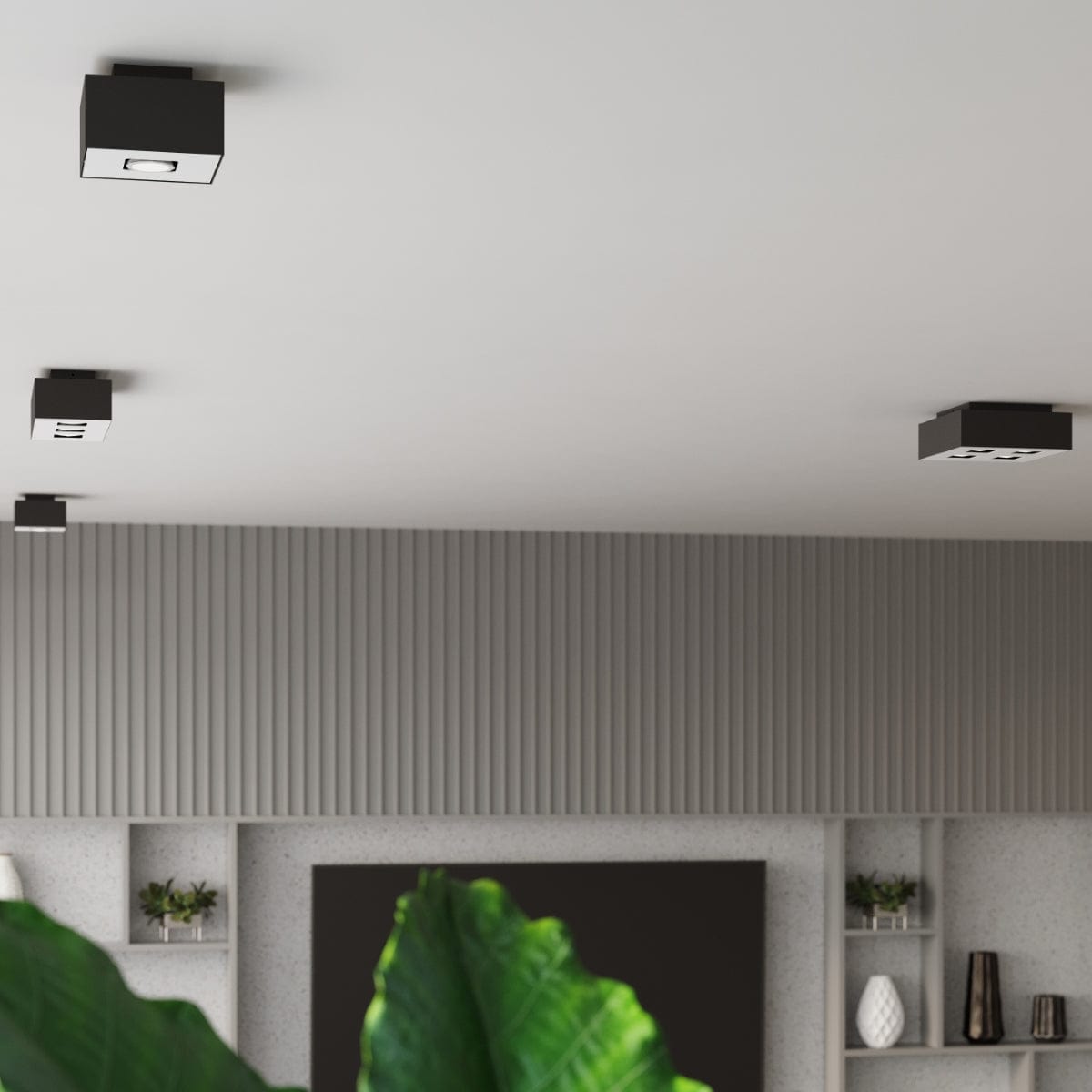 Sollux Lighting Mono Triple Ceiling Lamp - GU10 - Steel - White/Black - 34x14x11 cm