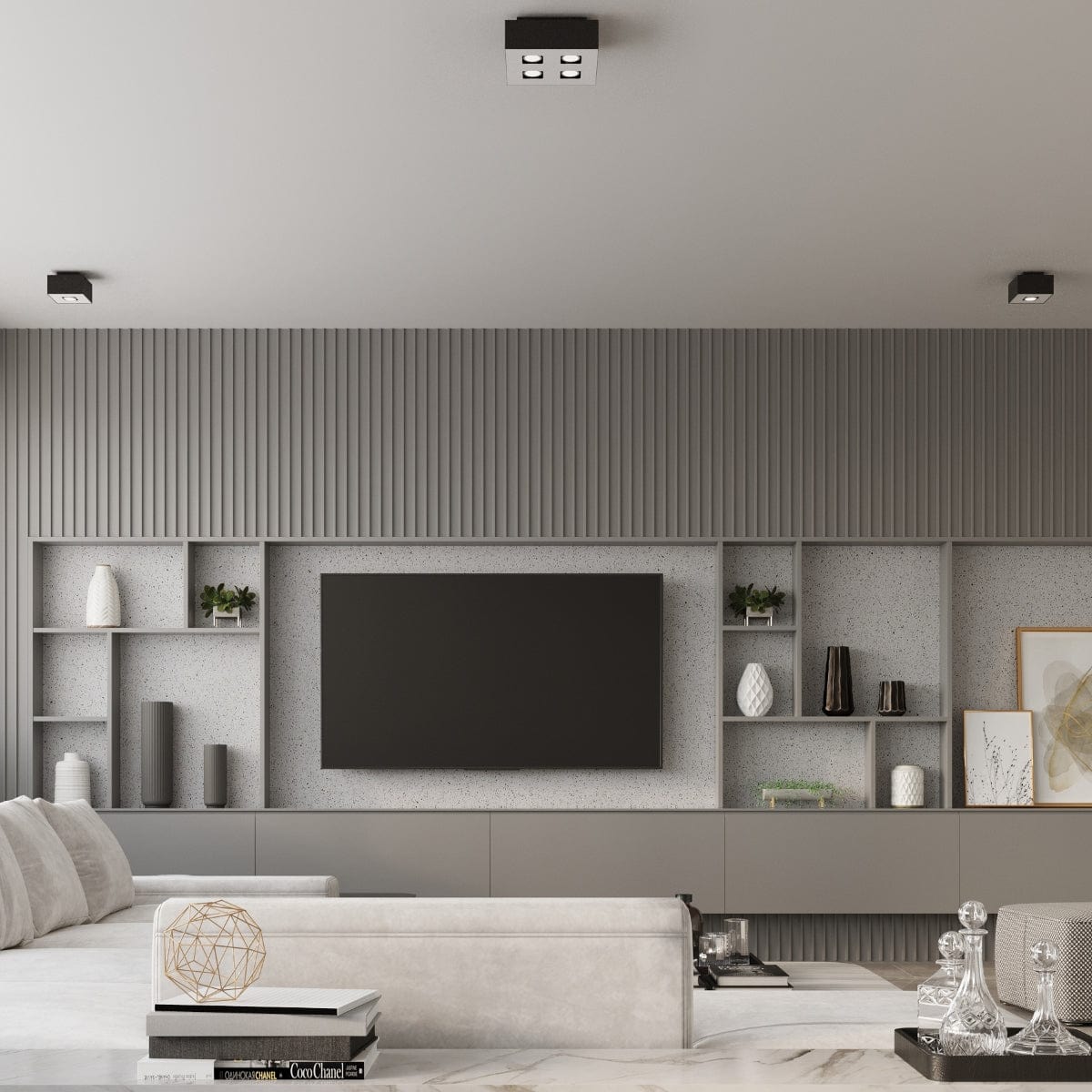 Sollux Lighting Mono Triple Ceiling Lamp - GU10 - Steel - White/Black - 34x14x11 cm