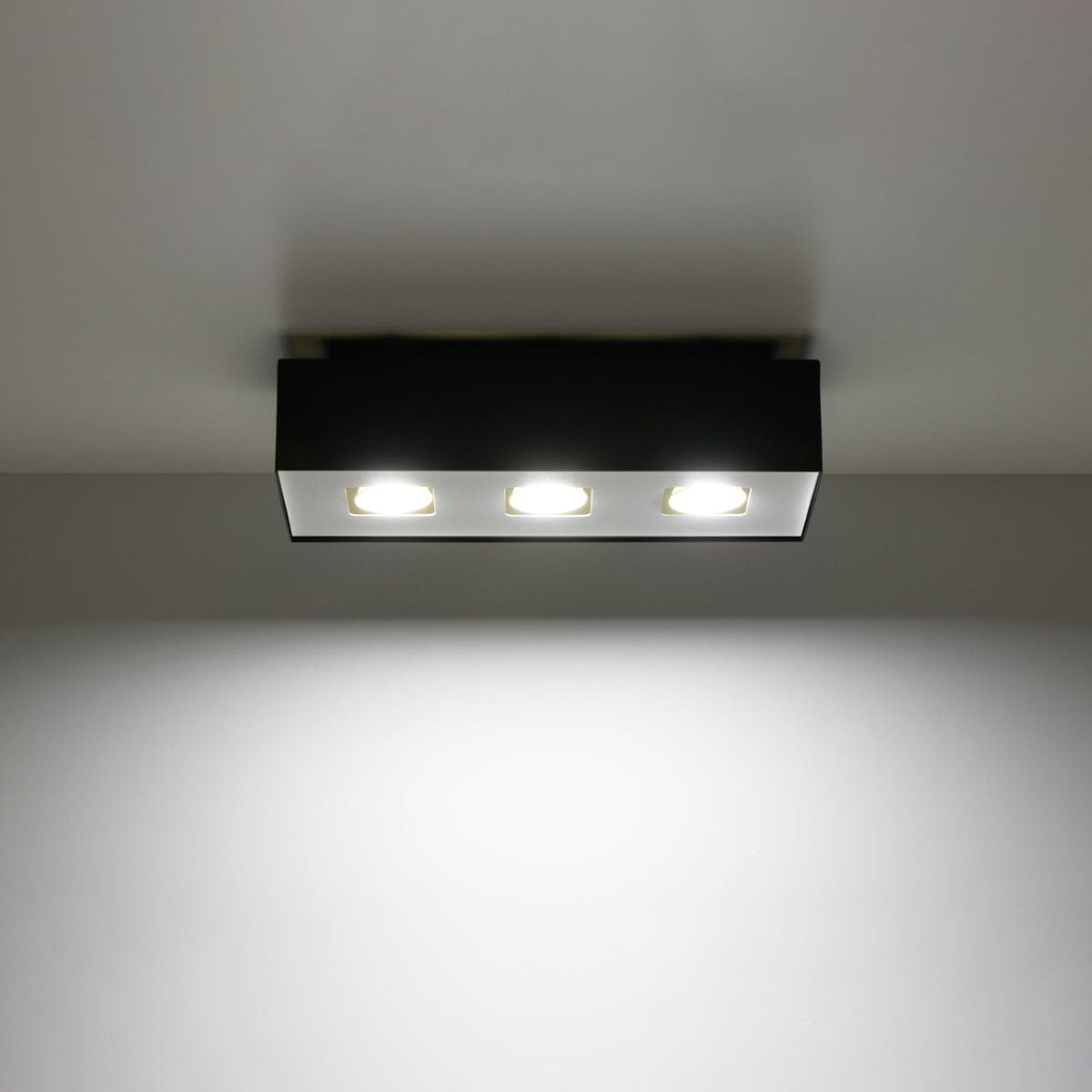 Sollux Lighting Mono Triple Ceiling Lamp - GU10 - Steel - White/Black - 34x14x11 cm