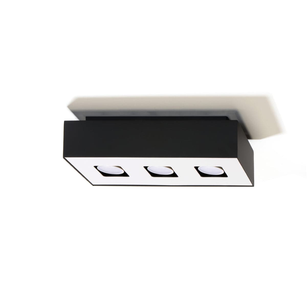 Sollux Lighting Mono Triple Ceiling Lamp - GU10 - Steel - White/Black - 34x14x11 cm