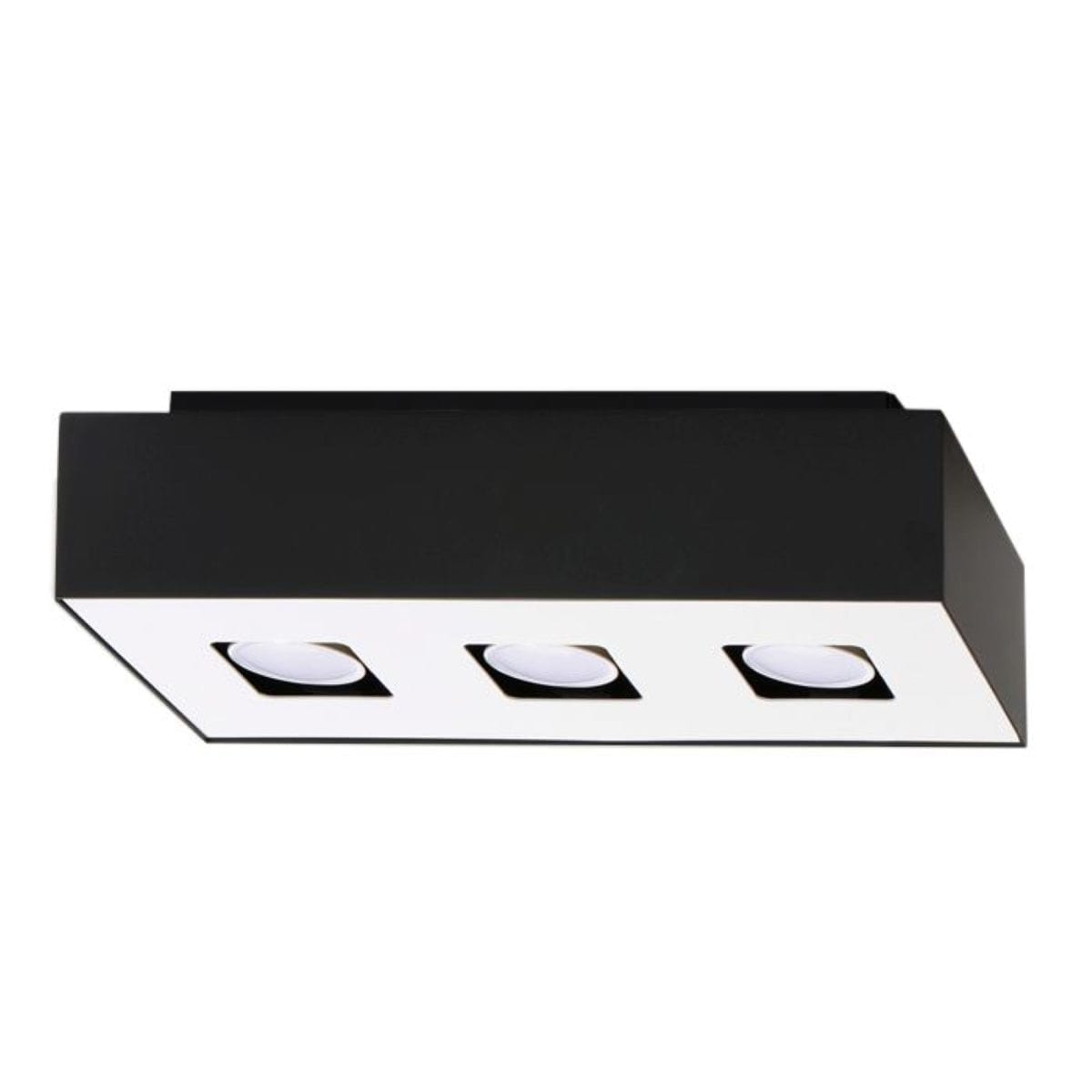 Sollux Lighting Mono Triple Ceiling Lamp - GU10 - Steel - White/Black - 34x14x11 cm