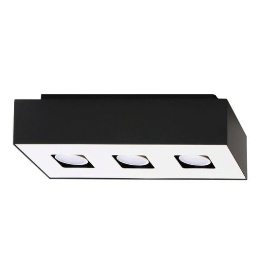 Sollux Lighting Mono Triple Ceiling Lamp - GU10 - Steel - White/Black - 34x14x11 cm