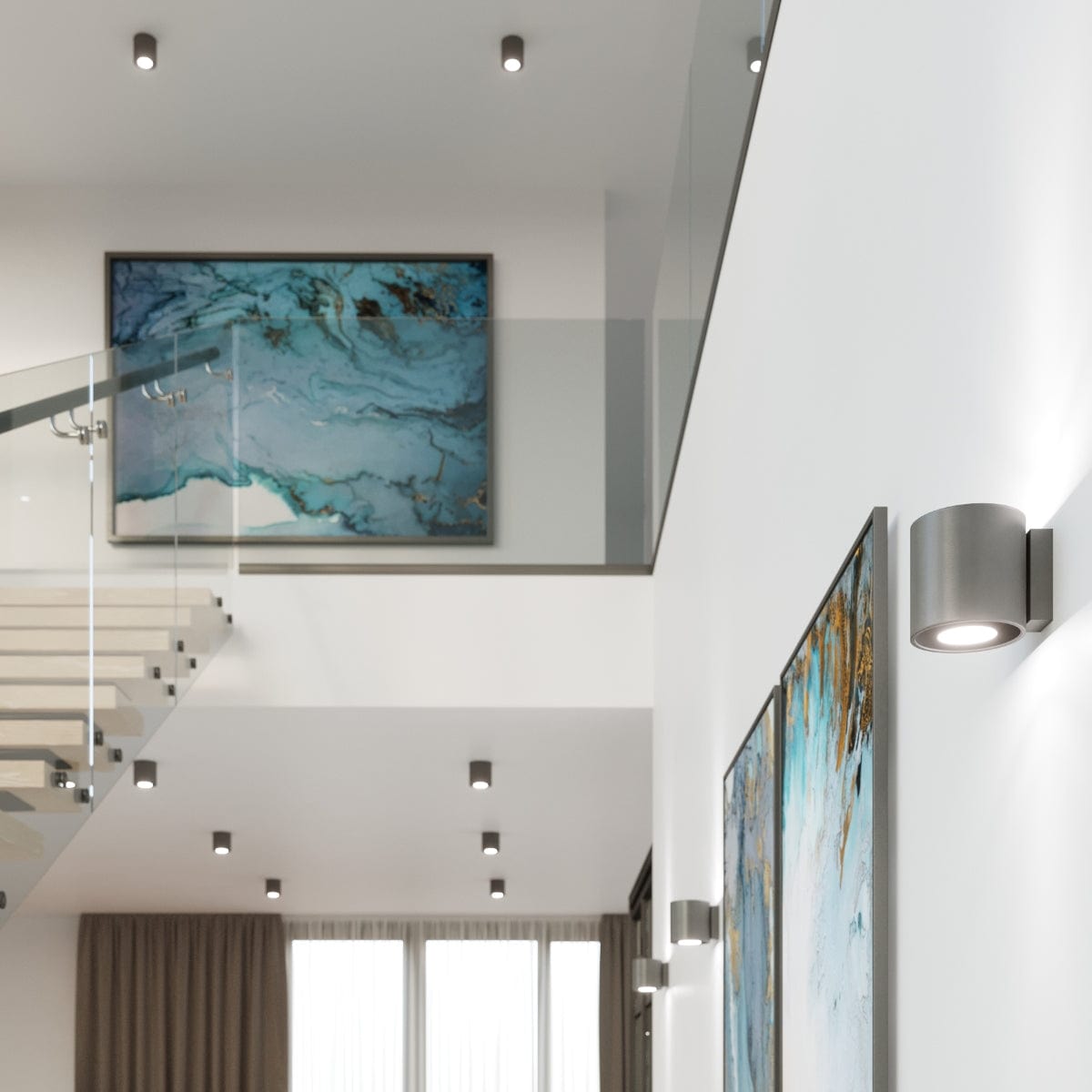Sollux Lighting ORBIS Ceiling Lamp 1 Anthracite - Minimalist Downlight Design - Easy to Clean - Quick and Practical Installation - High Durability - Interchangeable GU10 Bulbs - Multiple Color and Texture Options