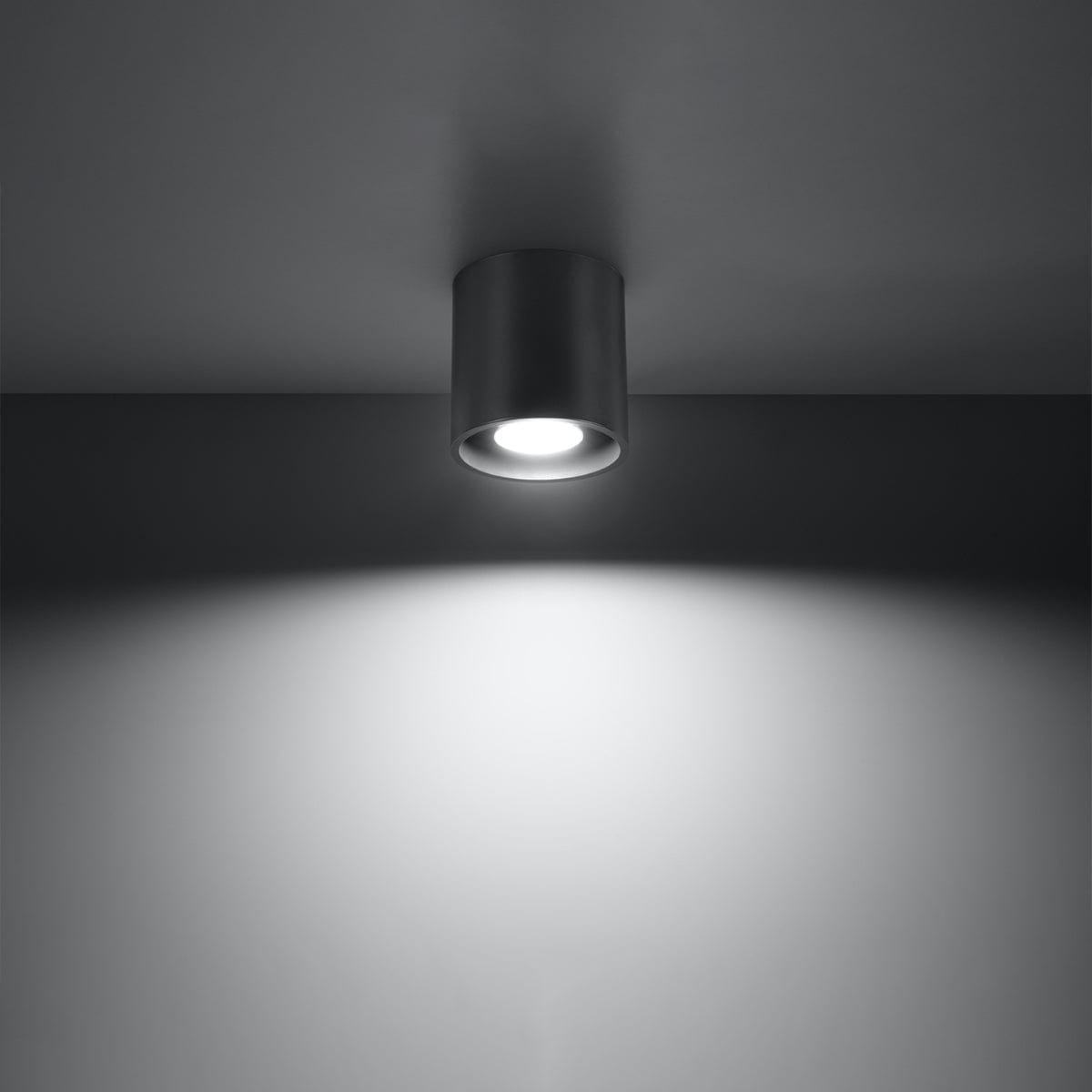 Sollux Lighting ORBIS Ceiling Lamp 1 Anthracite - Minimalist Downlight Design - Easy to Clean - Quick and Practical Installation - High Durability - Interchangeable GU10 Bulbs - Multiple Color and Texture Options