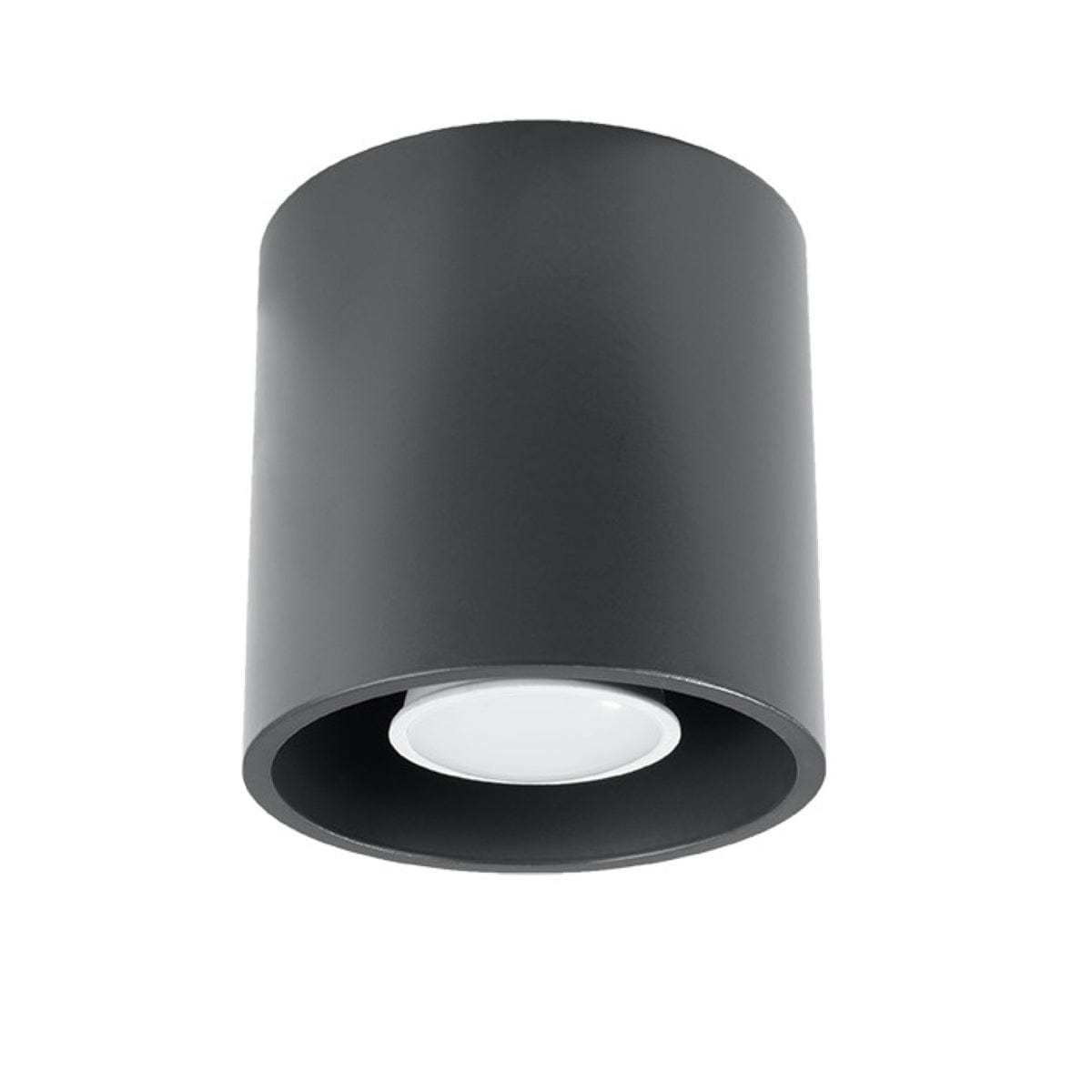 Sollux Lighting ORBIS Ceiling Lamp 1 Anthracite - Minimalist Downlight Design - Easy to Clean - Quick and Practical Installation - High Durability - Interchangeable GU10 Bulbs - Multiple Color and Texture Options