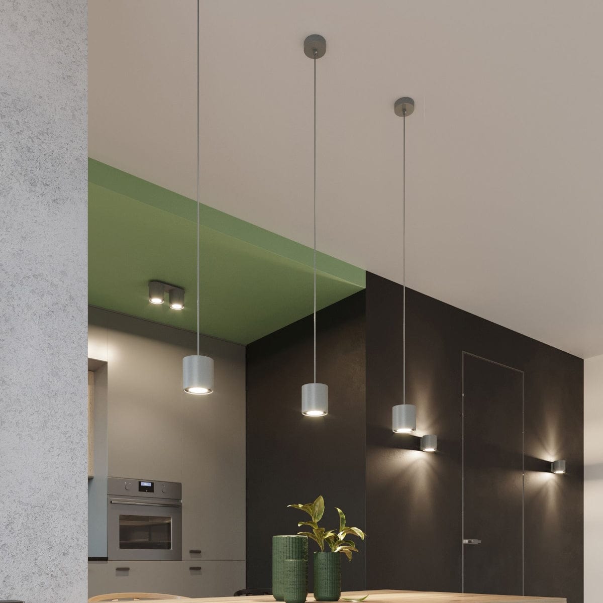 Sollux Lighting Orbis Gray Ceiling & Wall Lamp - Cylindrical Design - Minimalist Lighting