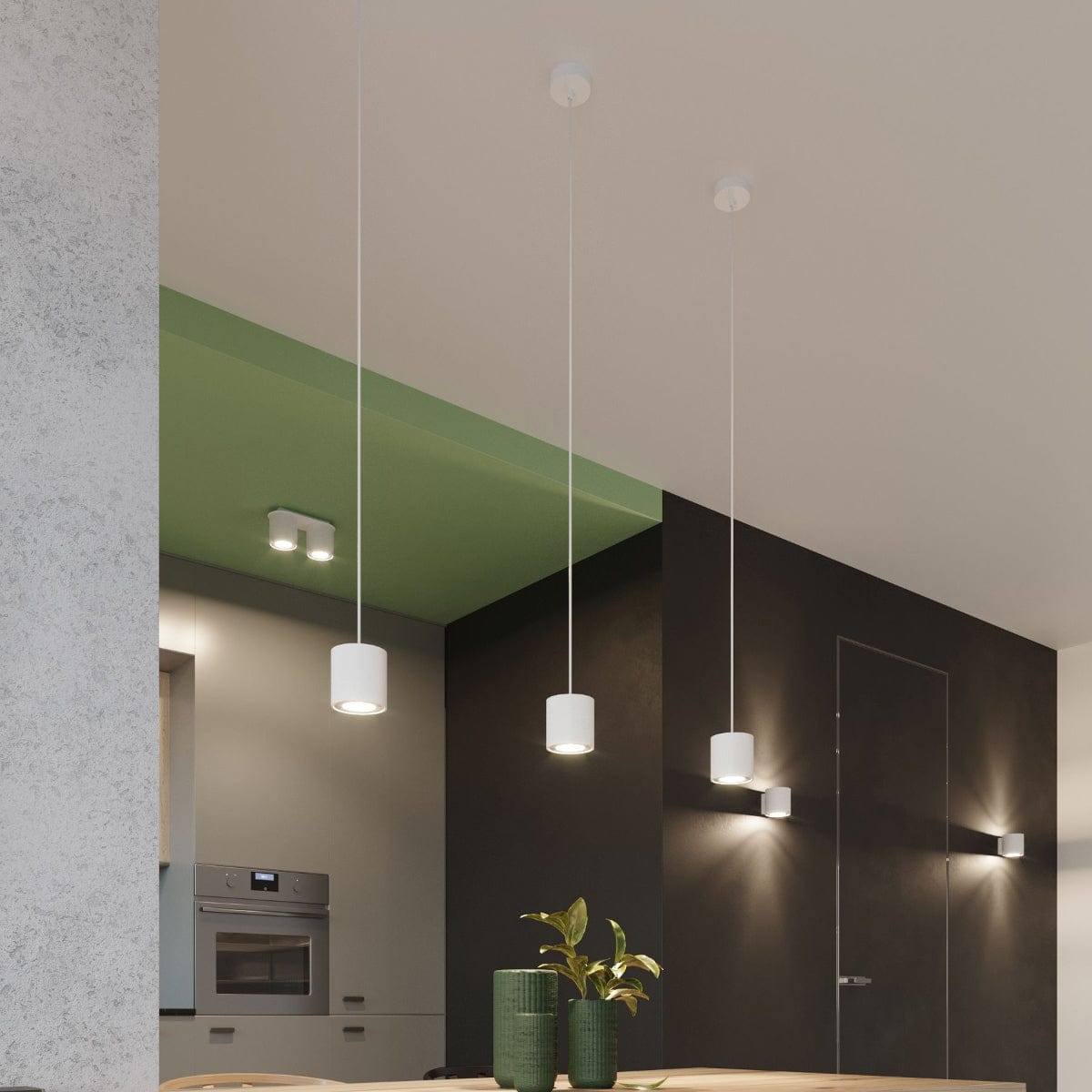 Sollux Lighting Orbis White Ceiling/Wall Lamp - Cylindrical - LED - Aluminum