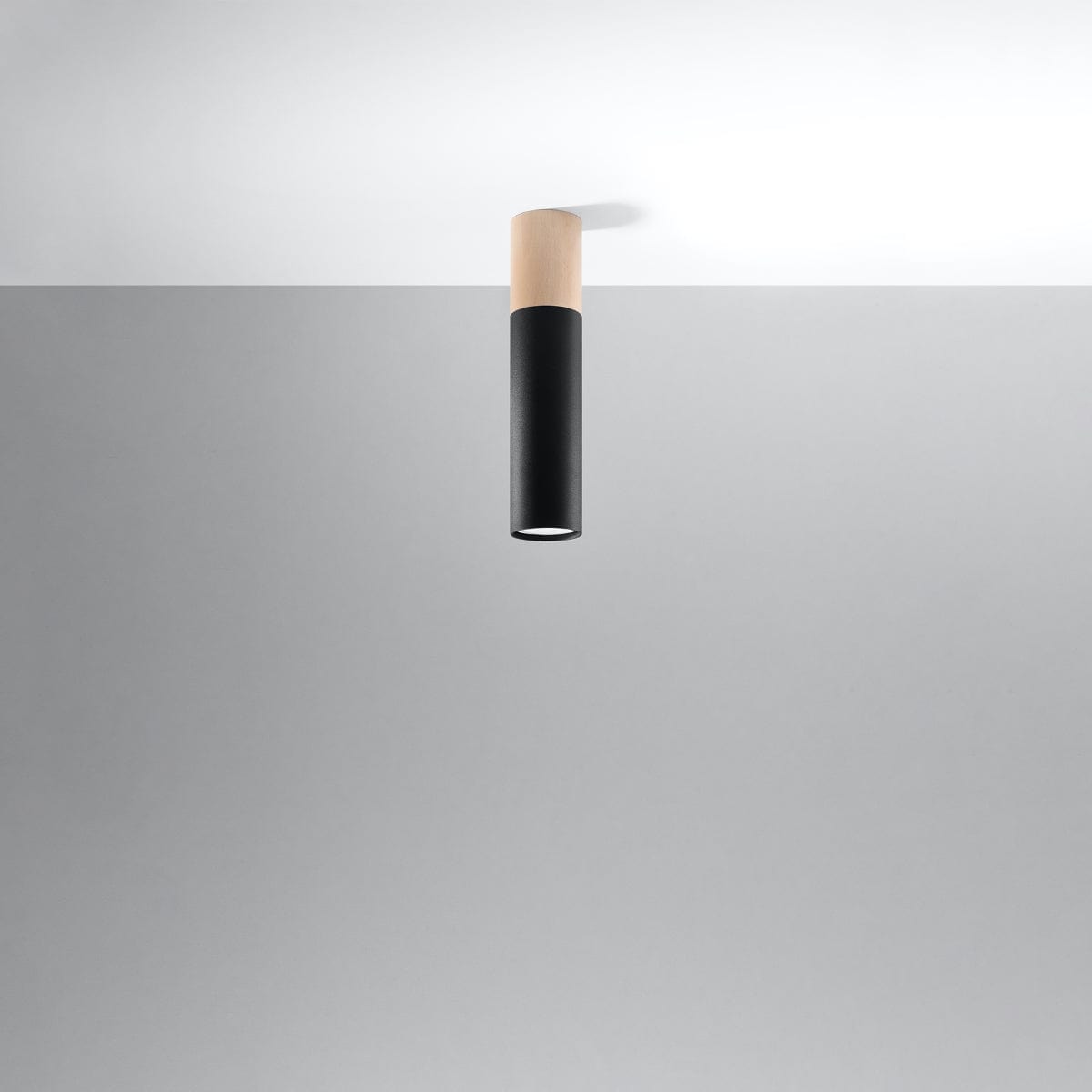 Sollux Lighting PABLO Ceiling Lamp Black - Modern Spotlight Design - Interchangeable GU10 Bulbs - Easy to Clean - Quick Installation - Elegant with Wooden Accent - Multiple Variations