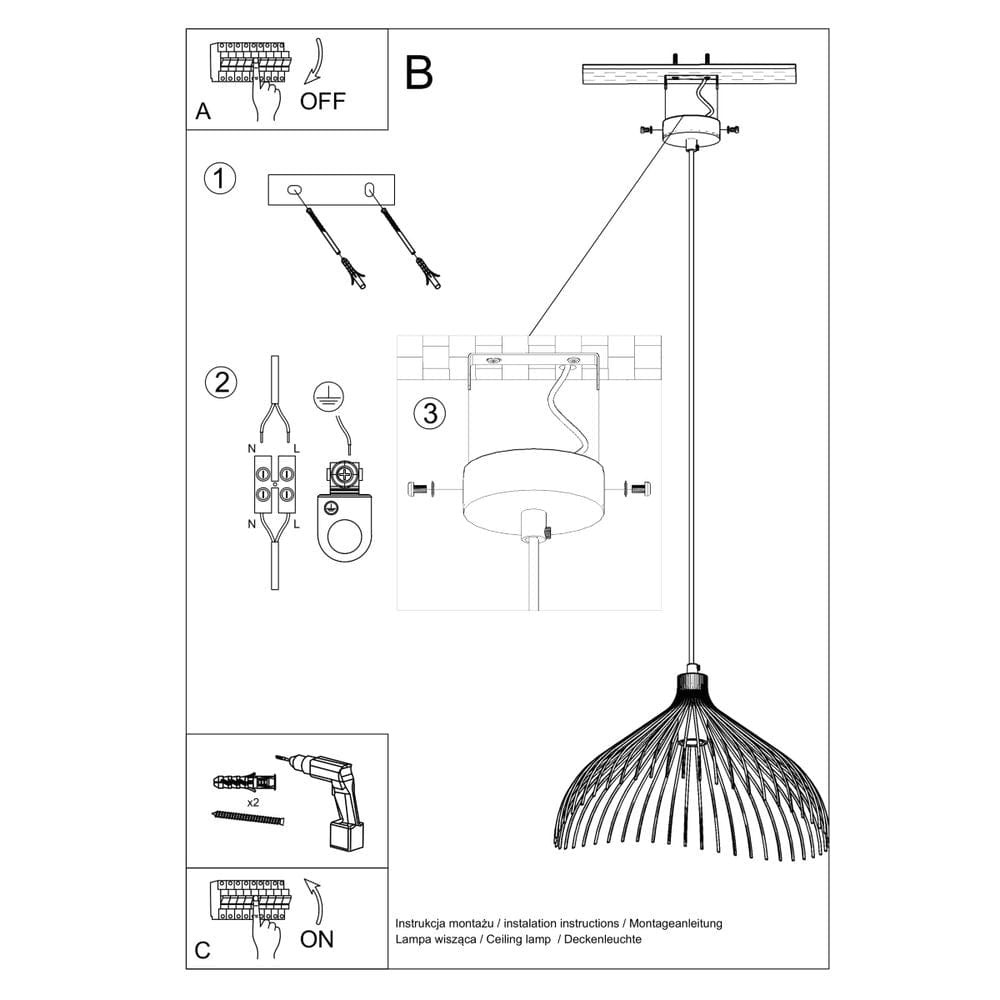 Sollux Lighting Pendant lamp steel Umb industrial Design E27