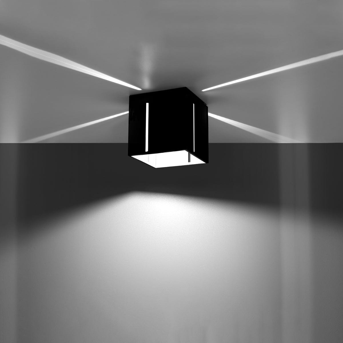 Sollux Lighting PIXAR Ceiling Light - Black - Modern Aluminum Design - Perforated Shade - Replaceable G9 Bulbs - Futuristic Lighting - Easy Surface Mounting