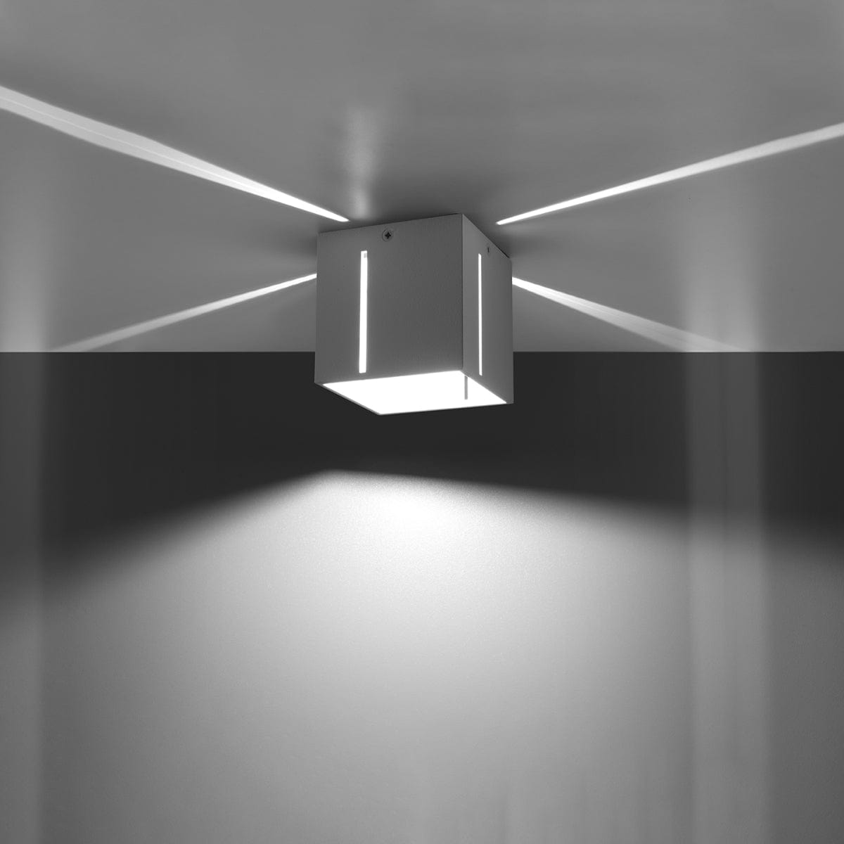 Sollux Lighting PIXAR Ceiling Light - White - Modern Aluminum Design - Perforated Shade - Replaceable G9 Bulbs - Futuristic Lighting - Easy Surface Mounting