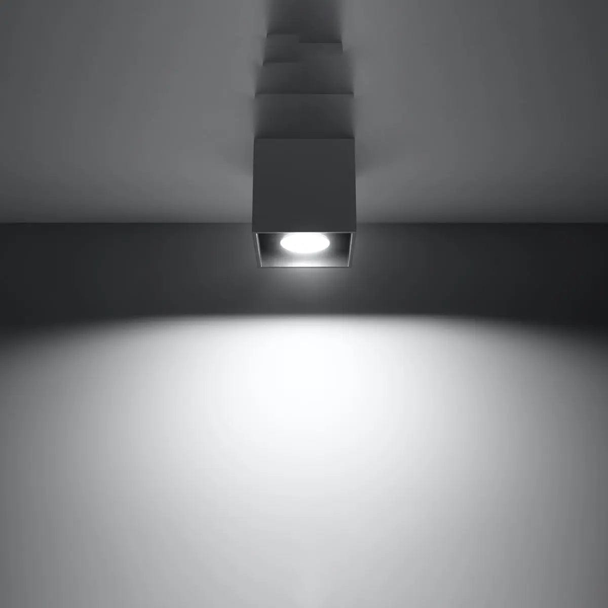 Sollux Lighting QUAD Ceiling Lamp 1 Anthracite - Minimalist Design - Easy to Clean - Quick Installation - High Durability - Interchangeable GU10 Bulbs - Multiple Color and Texture Options