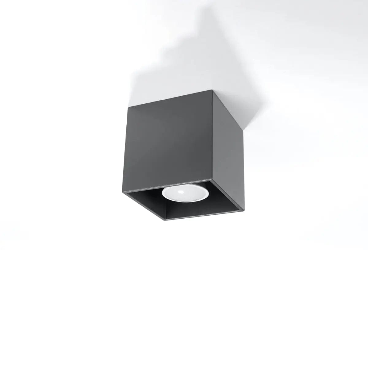 Sollux Lighting QUAD Ceiling Lamp 1 Anthracite - Minimalist Design - Easy to Clean - Quick Installation - High Durability - Interchangeable GU10 Bulbs - Multiple Color and Texture Options