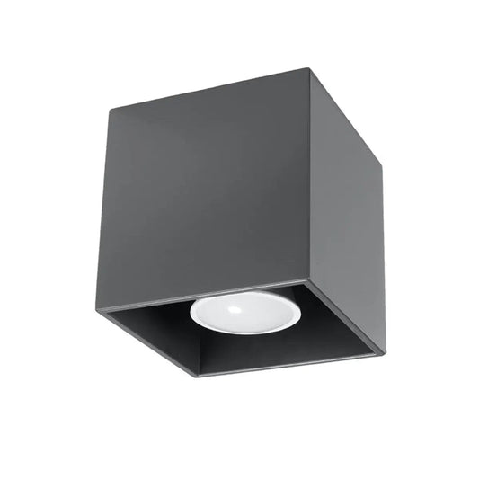 Sollux Lighting QUAD Ceiling Lamp 1 Anthracite - Minimalist Design - Easy to Clean - Quick Installation - High Durability - Interchangeable GU10 Bulbs - Multiple Color and Texture Options