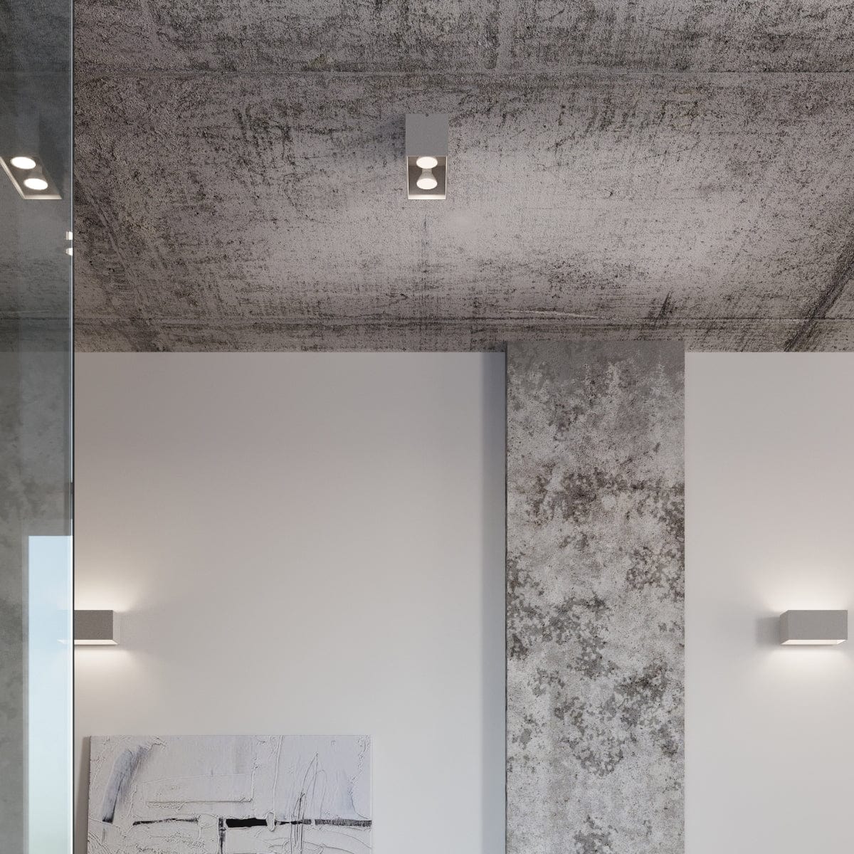 Sollux Lighting QUAD MAXI Ceiling Light - Grey - Modern Aluminum Design - Interchangeable GU10 Bulbs - Minimalist Style - Surface Mounting - Easy to Clean