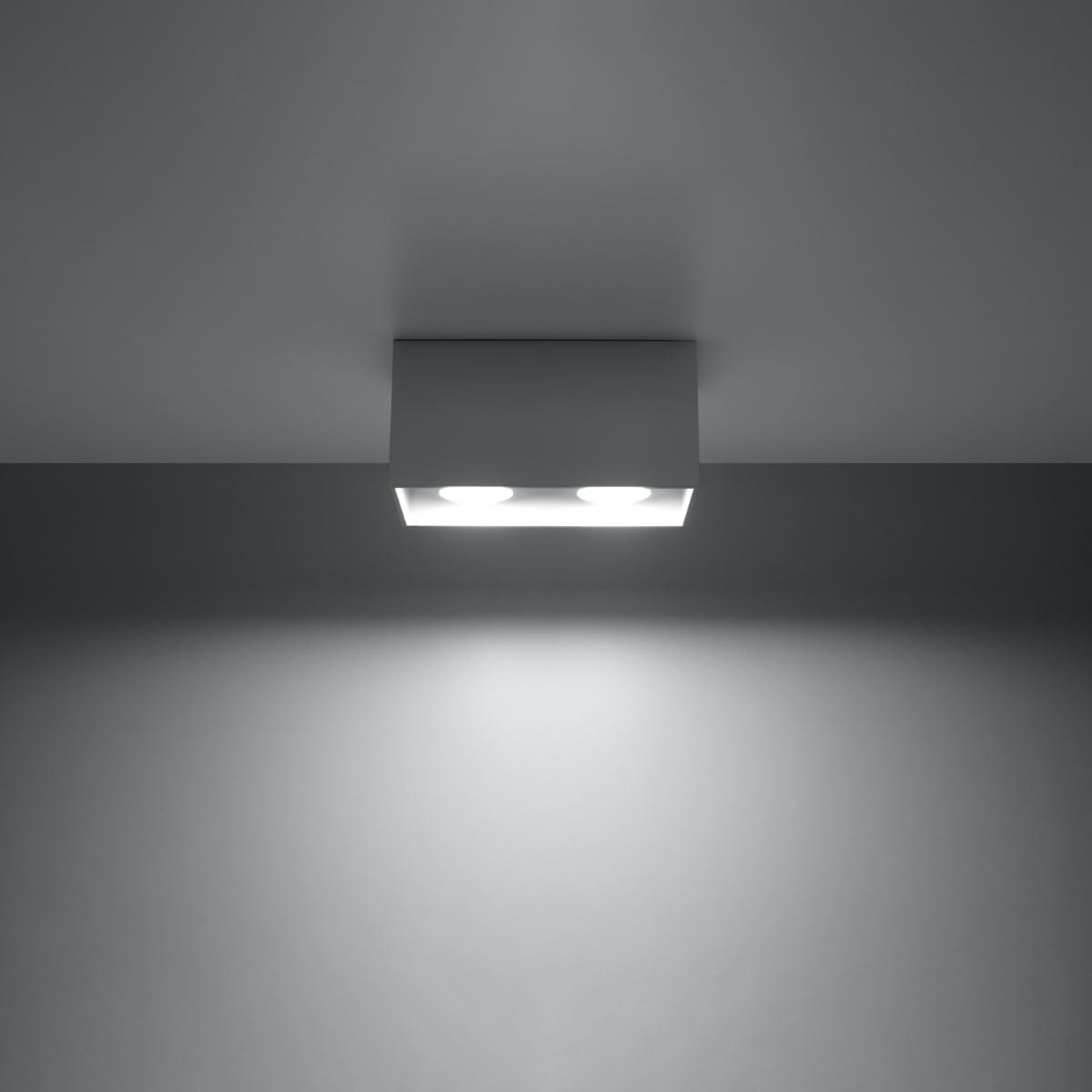 Sollux Lighting QUAD MAXI Ceiling Light - Grey - Modern Aluminum Design - Interchangeable GU10 Bulbs - Minimalist Style - Surface Mounting - Easy to Clean