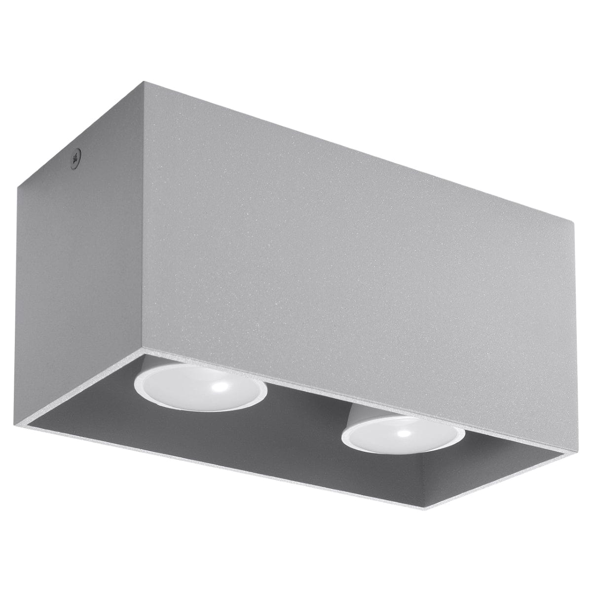 Sollux Lighting QUAD MAXI Ceiling Light - Grey - Modern Aluminum Design - Interchangeable GU10 Bulbs - Minimalist Style - Surface Mounting - Easy to Clean