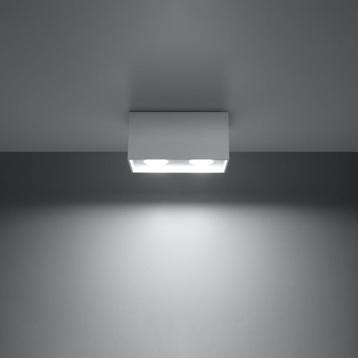 Sollux Lighting QUAD MAXI Ceiling Light - White - Modern Aluminum Design - Interchangeable GU10 Bulbs - Minimalist Style - Surface Mounting - Easy to Clean