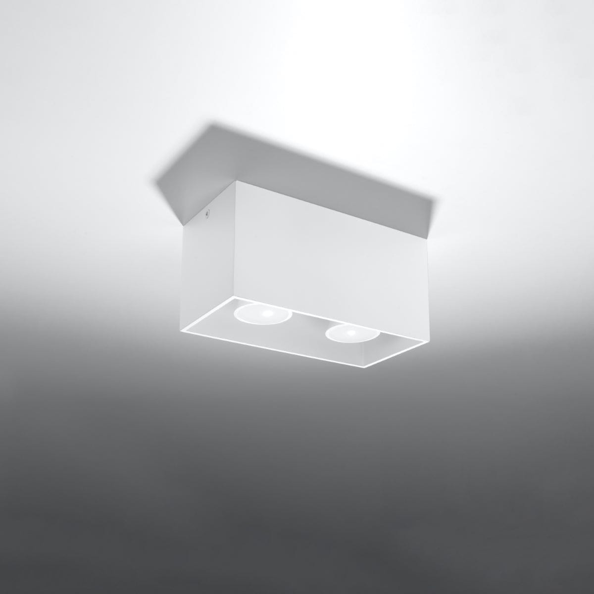Sollux Lighting QUAD MAXI Ceiling Light - White - Modern Aluminum Design - Interchangeable GU10 Bulbs - Minimalist Style - Surface Mounting - Easy to Clean