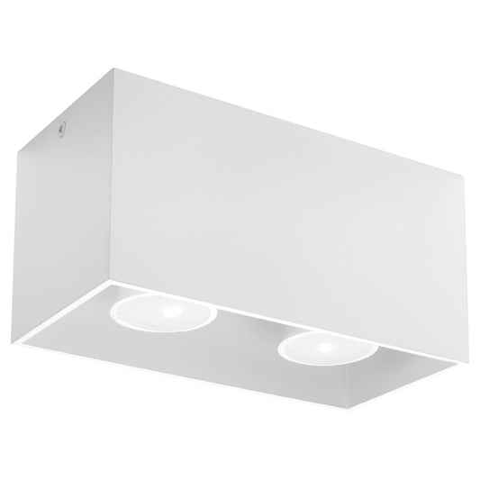 Sollux Lighting QUAD MAXI Ceiling Light - White - Modern Aluminum Design - Interchangeable GU10 Bulbs - Minimalist Style - Surface Mounting - Easy to Clean